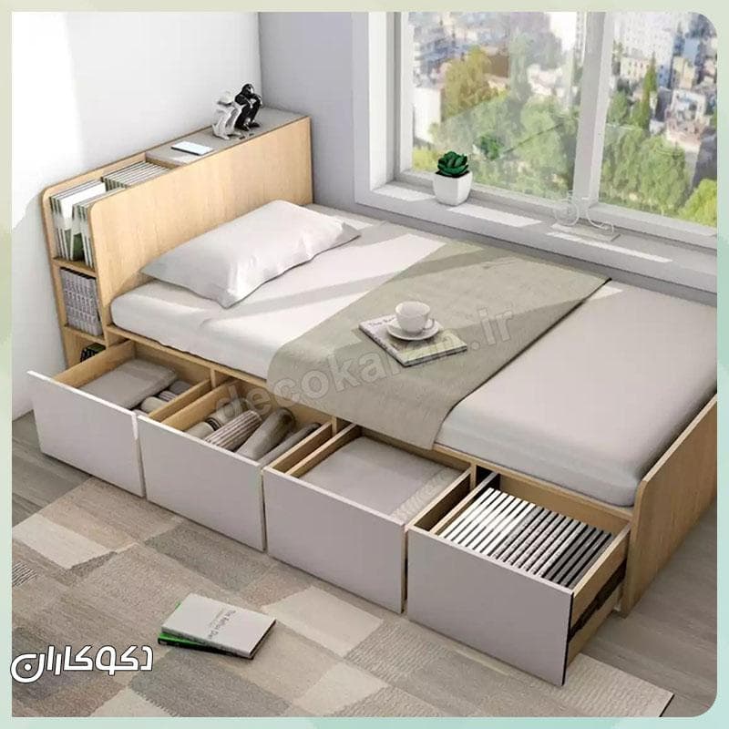 تختخواب کتابخانه دار دکوکاران مدل T101