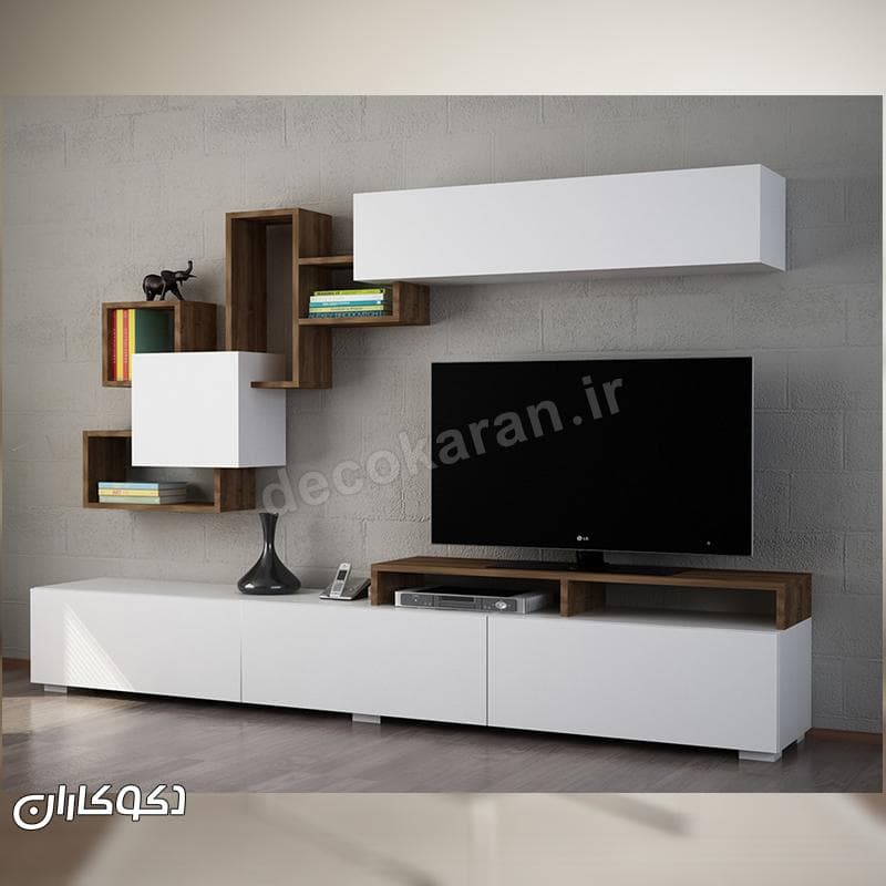میز تلویزیون بهمراه شلف دیواری دکوکاران مدل MV126