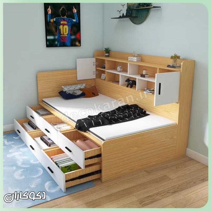 تختخواب کتابخانه دار دکوکاران مدل T127