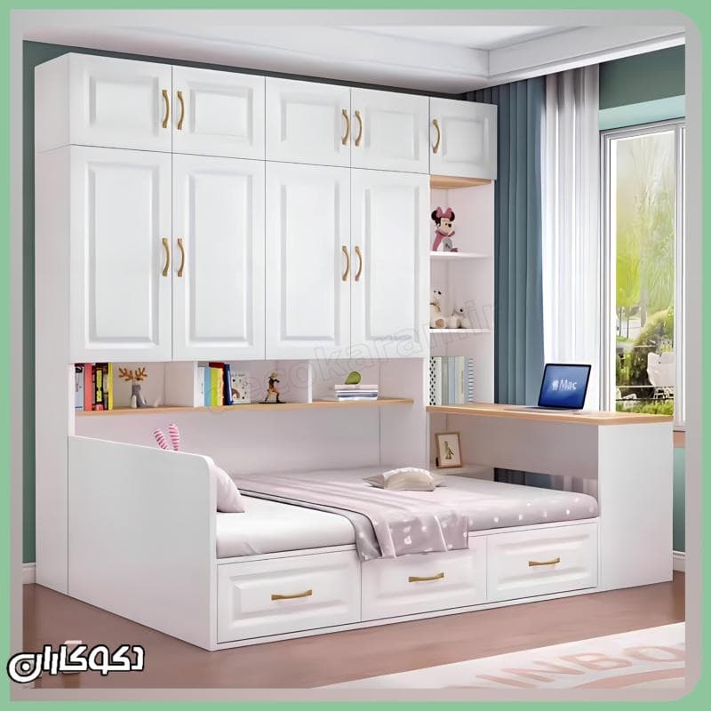 تخت کمد دار ممبران دکوکاران مدل Tk117