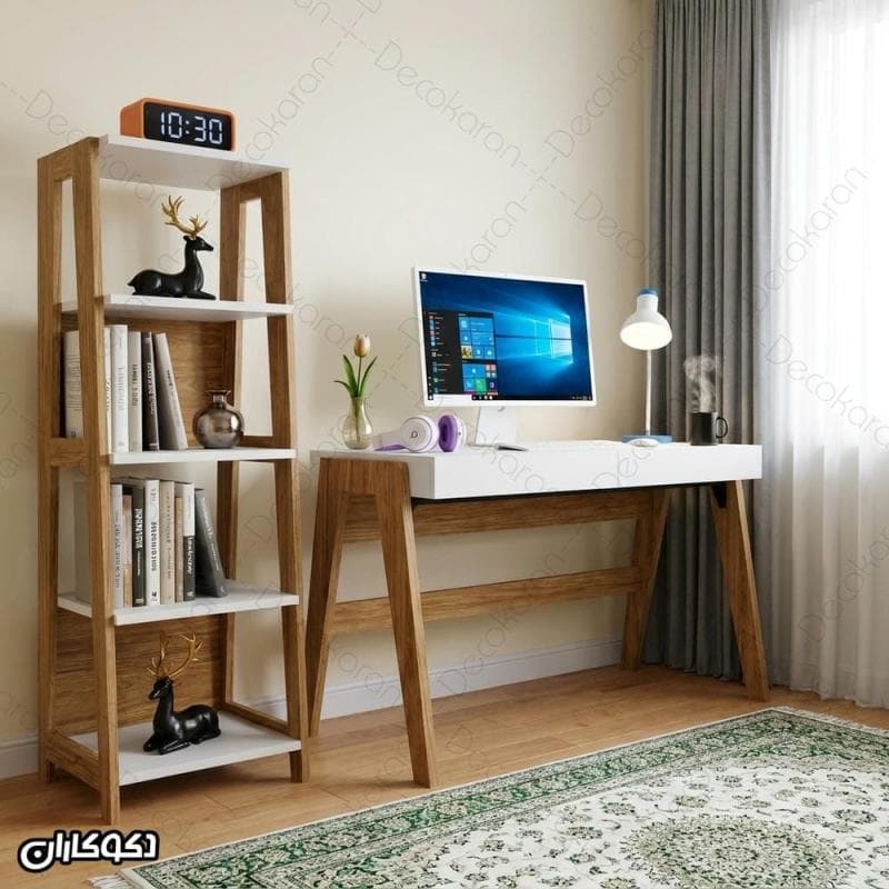 ست میز تحریر و کتابخانه مدل MTK143 دکوکاران