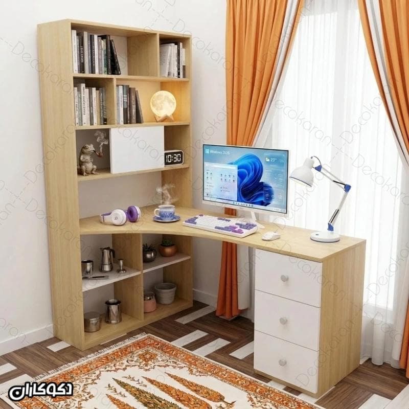 میز تحریر کتابخانه دار و کنجی مدل MTK133 دکوکاران