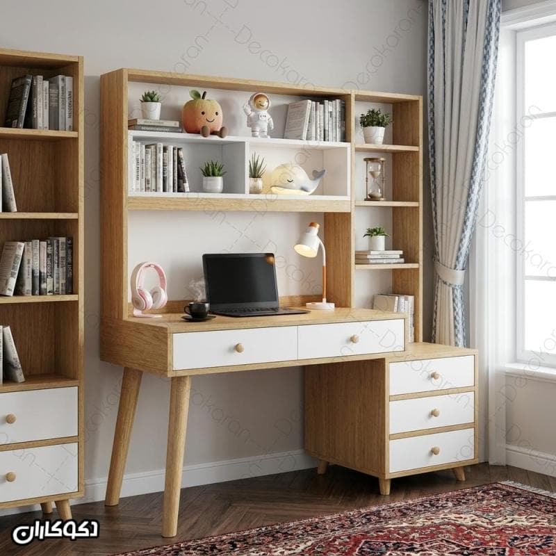میز تحریر کتابخانهدار مدل MTK117 دکوکاران