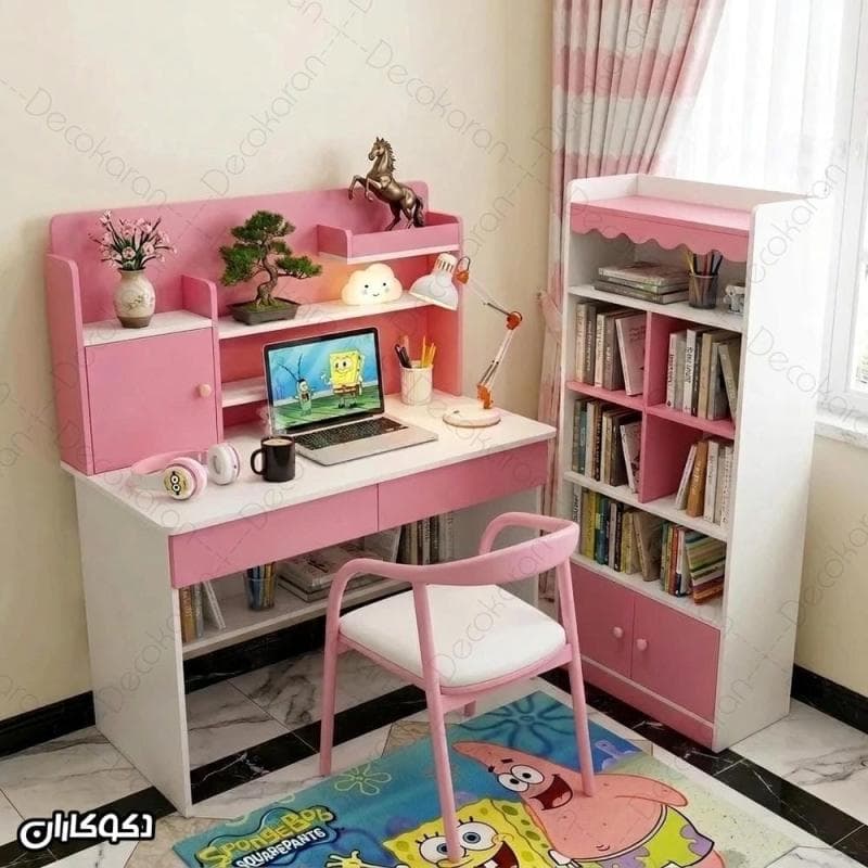 ست میز تحریر و کتابخانه نوجوان مدل MTK157 دکوکاران