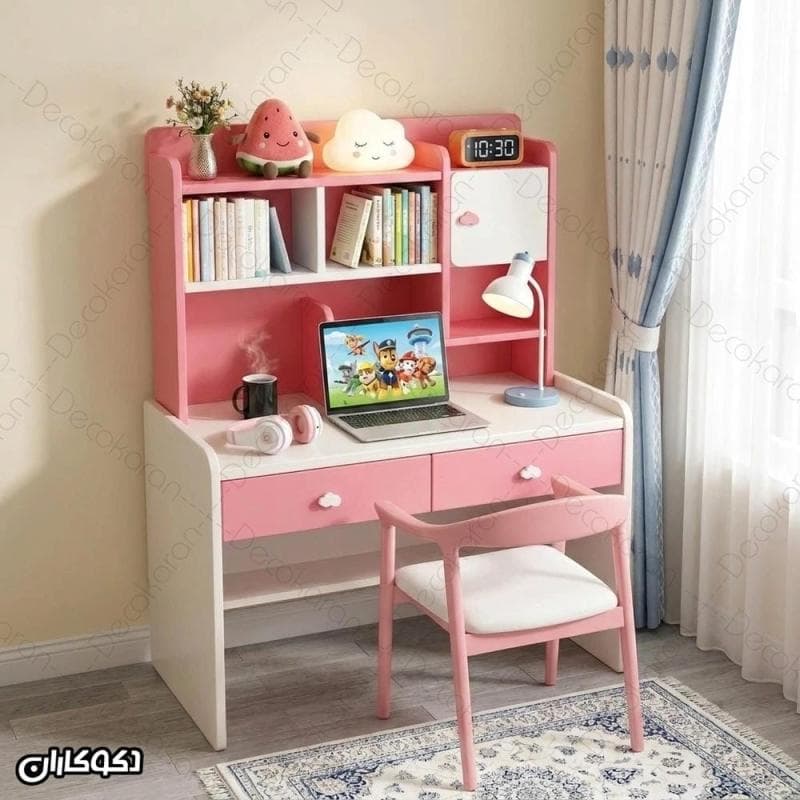 میز تحریر کتابخانه دار فانتزی مدل MTK158 دکوکاران