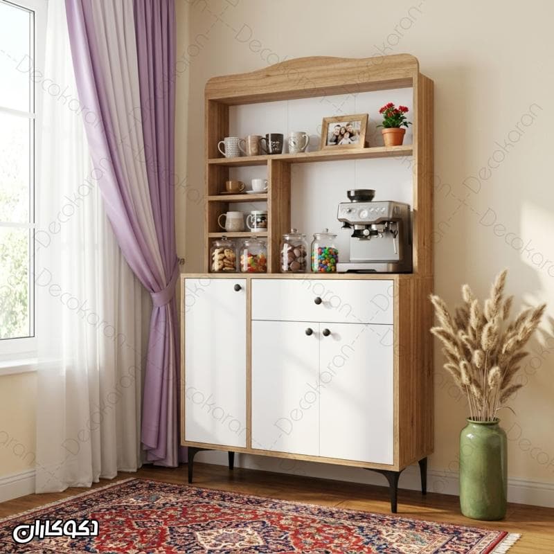 کافی بار MDF مدل KF118 ایستاده، کشودار و دربدار دکوکاران