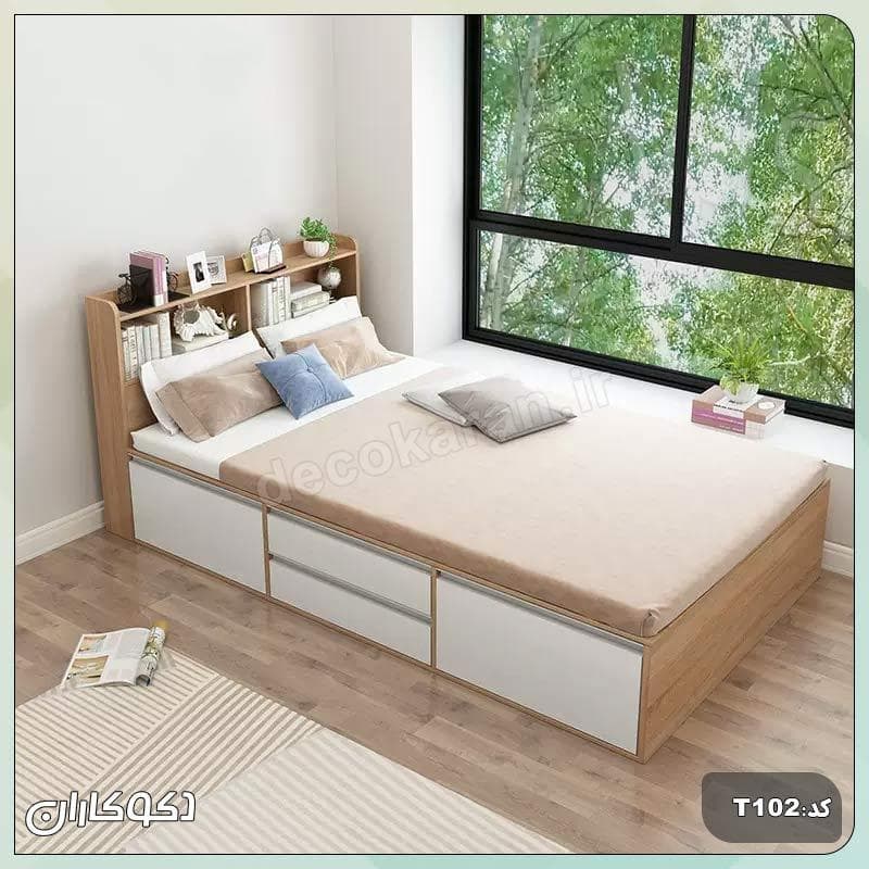 تختخواب کتابخانه دار دکوکاران مدل T102