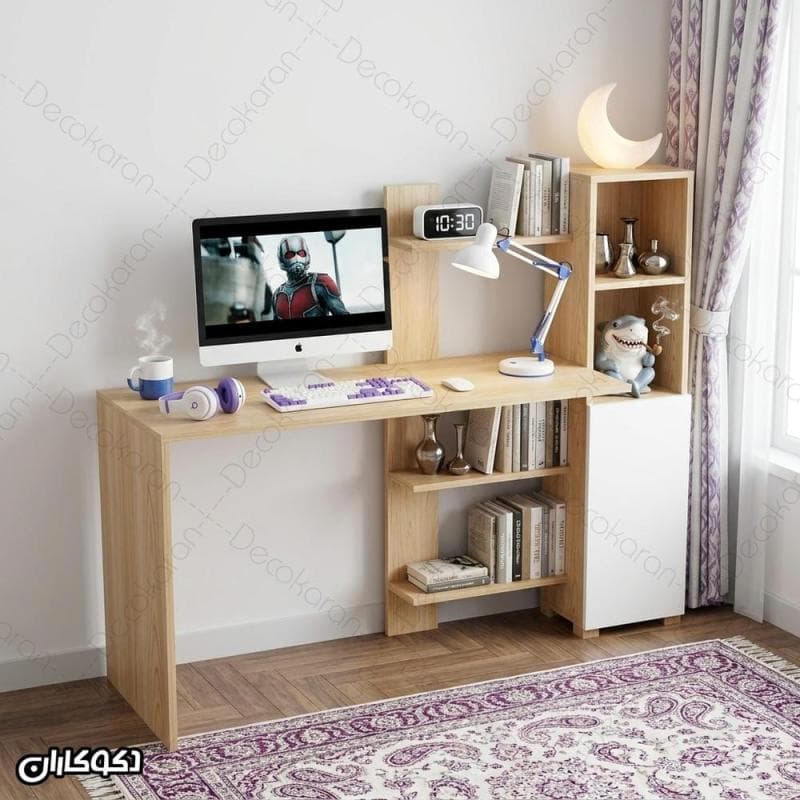 میز تحریر کتابخانه دار و کمددار مدل MTK132 دکوکاران