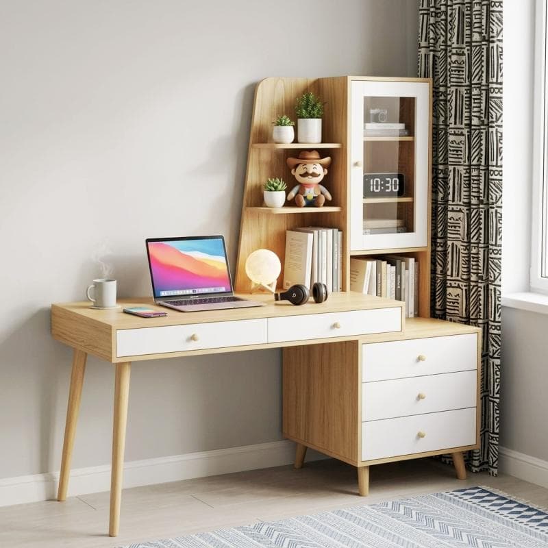 میز تحریر و کتابخانه مدرن دکوکاران مدل MTK105