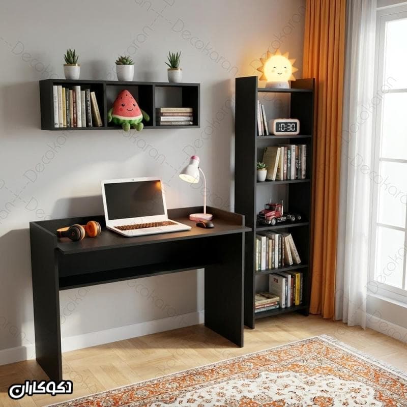 ست میز تحریر، کتابخانه و شلف دیواری مدل MTK114 دکوکاران