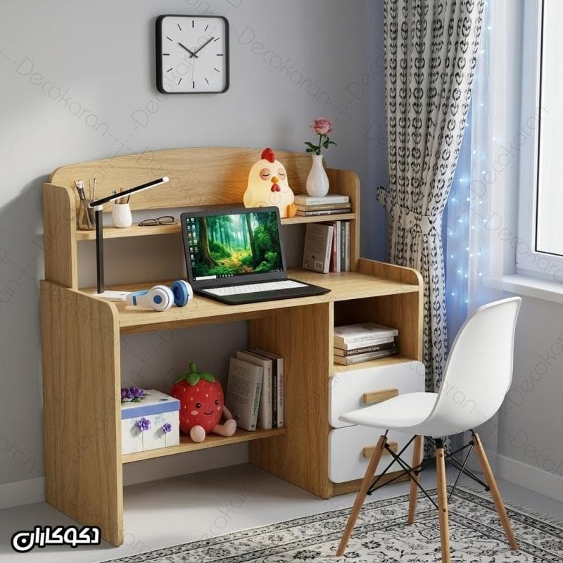 میز تحریر MDF کتابخانهای مدل MT127 دکوکاران