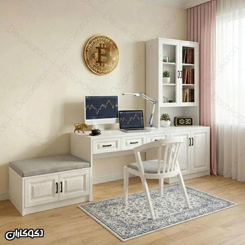 میز تحریر کتابخانه دار و چندمنظوره مدل MTK126 دکوکاران