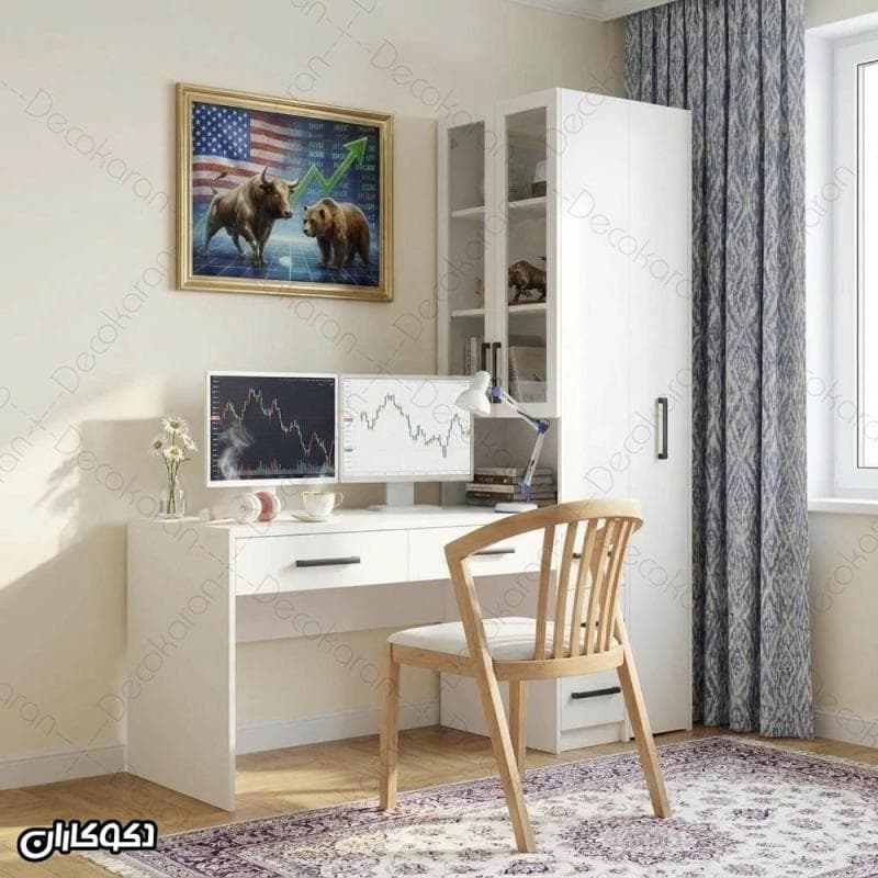 میز تحریر کتابخانه دار ریلی مدل MTK141 دکوکاران