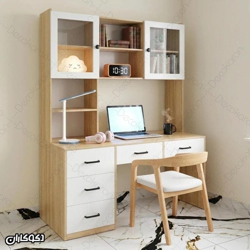 میز تحریر کتابخانه دار جادار مدل MTK128 دکوکاران